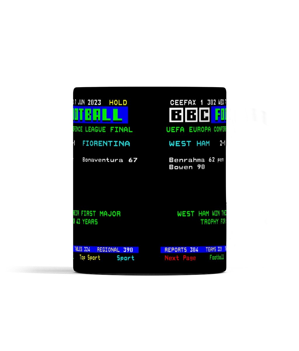 West Ham Europa Conference League Final 2023 | Ceefax-Inspired Mug - Football Posters