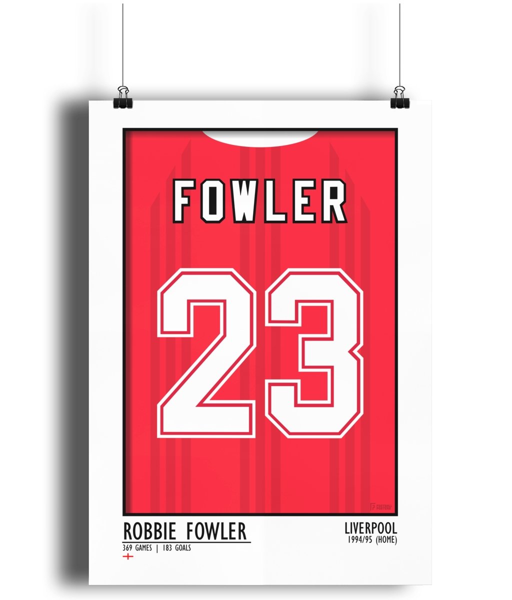 Fowler - Liverpool 94/95 (Home) | Legend Print Poster (A3 & A4) - Football Posters