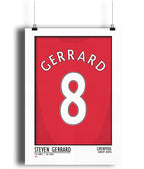 Gerrard - Liverpool 08/09 (Home) | Legend Print Poster (A3 & A4) - Football Posters