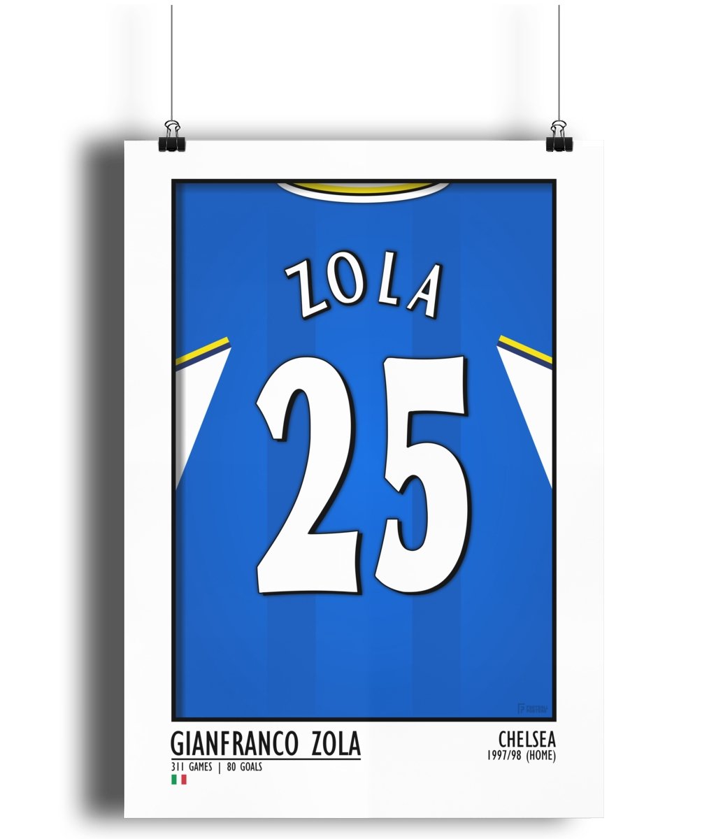 Gianfranco Zola - Chelsea 97/98 Home - Football Posters