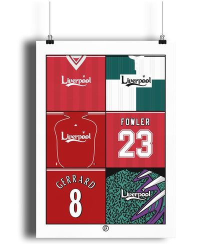 Retro Liverpool Kits Print - Football Posters