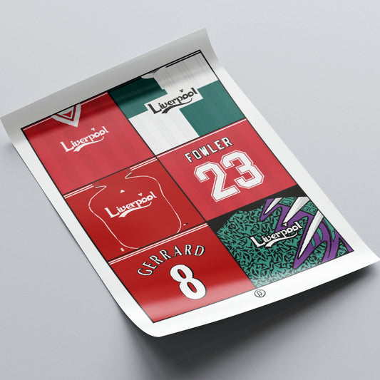 Retro Liverpool Kits Print - Football Posters