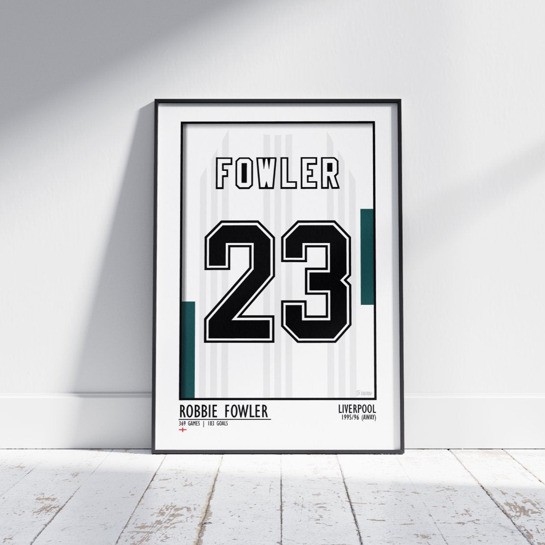 Robbier Fowler - Liverpool 95/96 (Away) | Legend Print Poster (A3 & A4) - Football Posters