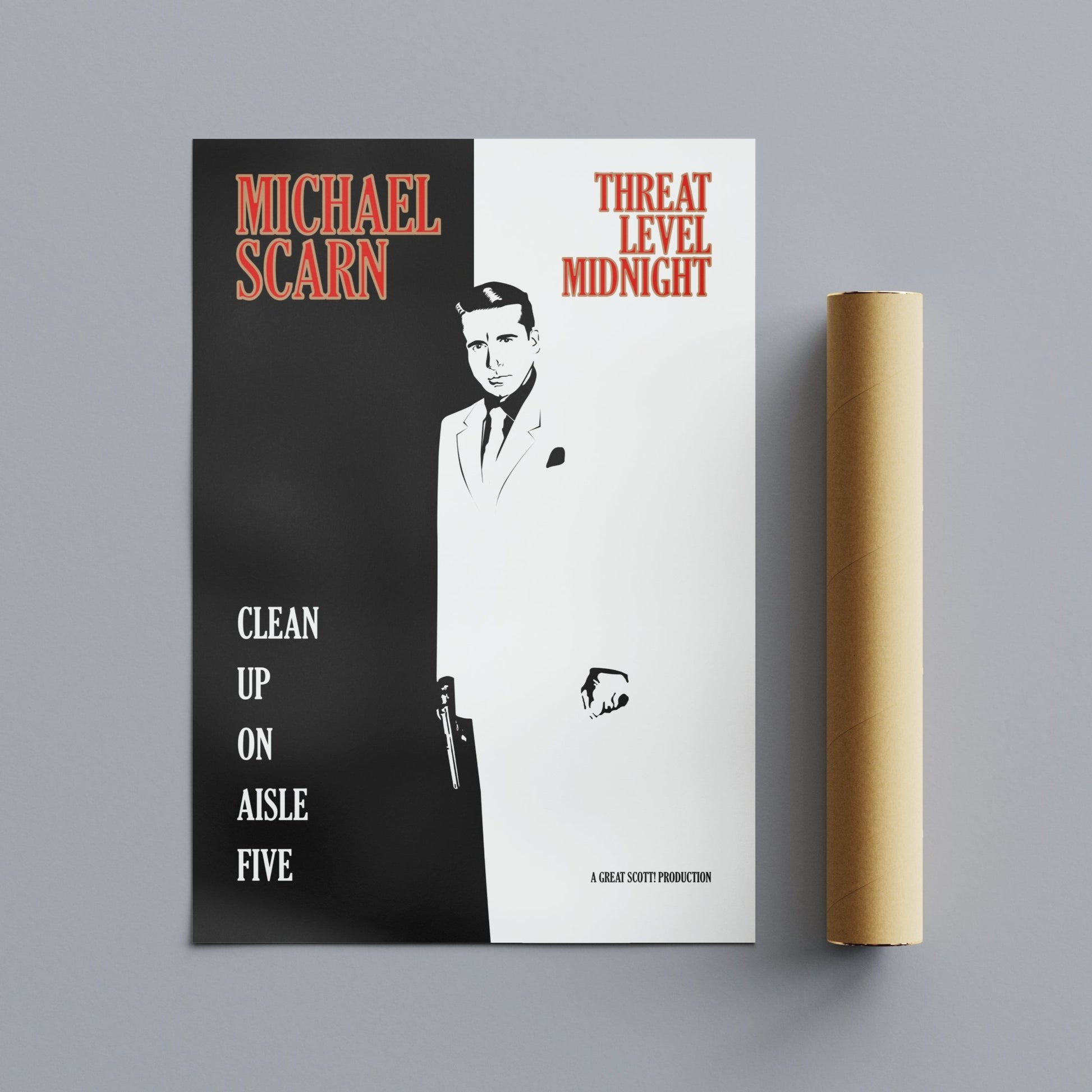 The Office (US) Inspired Michael Scarn Threat Level Midnight Poster - Football Posters