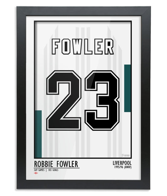 Robbie Fowler - Liverpool 95/96 Away (Framed A3) - Football Posters
