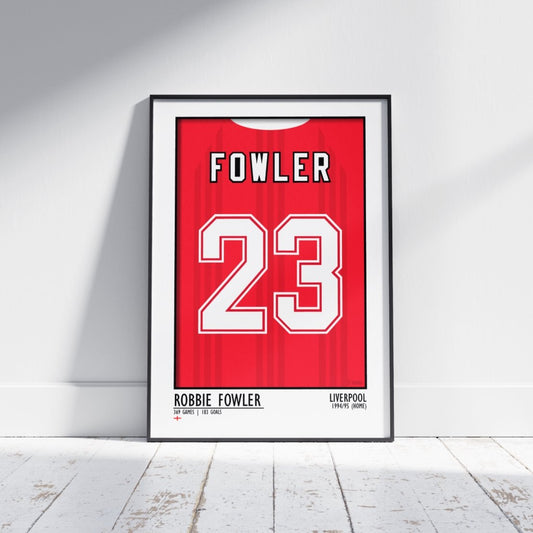 Robbie Fowler - Liverpool 94/95 (Home) | Legend Print Poster (A3 & A4) - Football Posters