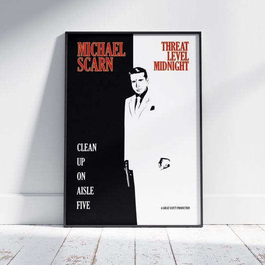 The Office (US) Inspired Michael Scarn Threat Level Midnight Poster - Football Posters