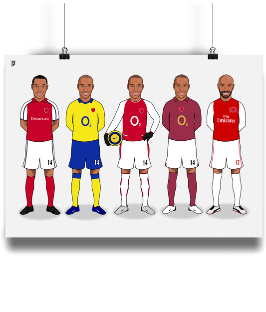 Thierry Henry Arsenal Poster | Through the Seasons - Football Posters