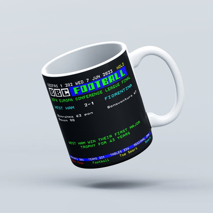 West Ham Europa Conference League Final 2023 | Ceefax-Inspired Mug - Football Posters